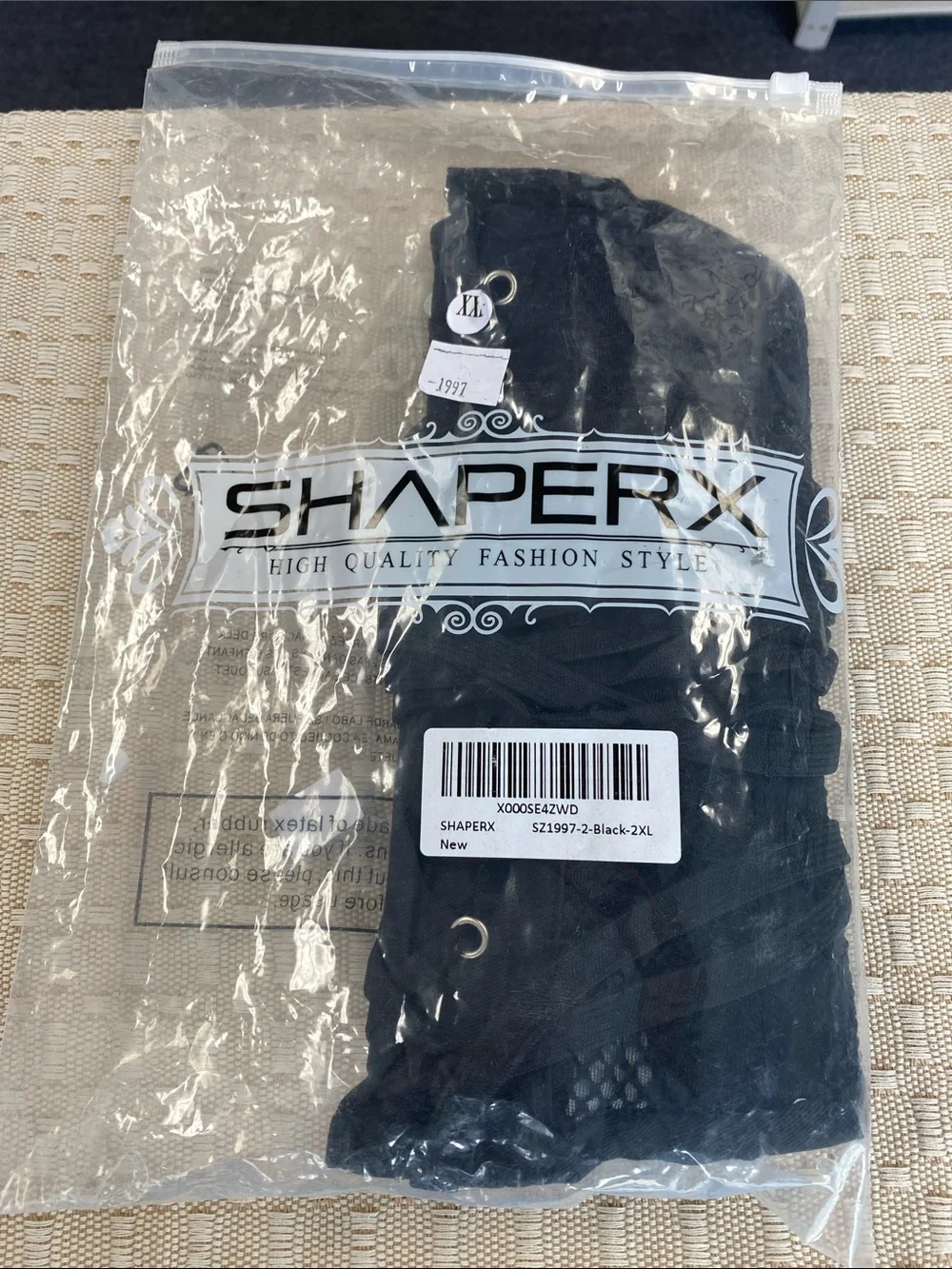 SHAPERX Black Mesh Waist Trainer Corset with Steel Bones
